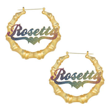 Personalized Name Earrings Colorful Name Hoop Earrings Fashion Jewelry Gift For Women - NameNecklace