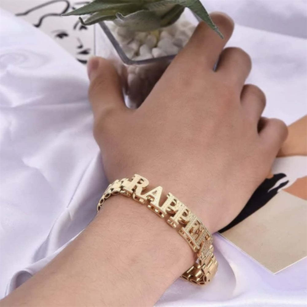 Personalized Name Bracelet Hip Hop Bracelet Trendy Jewelry Gifts For Men - NameNecklace