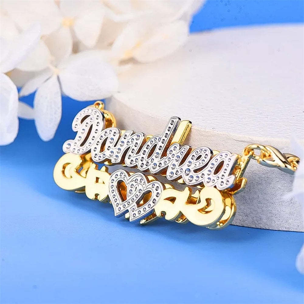 Personalized Name Necklace Hollow Out Heart Necklace Gifts for Women - NameNecklace