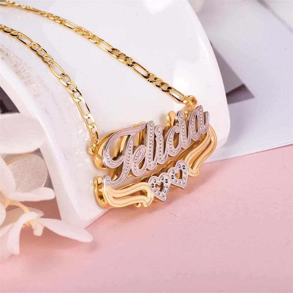 Custom Name Necklace Vintage Bling Metal Necklace Gifts for Men - NameNecklace