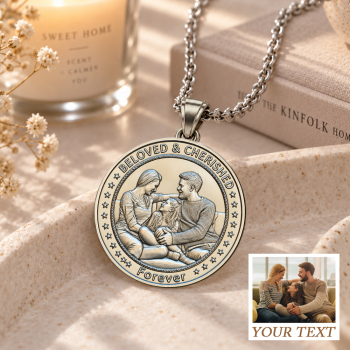 Custom 3D Pure Silver Coin Necklace From Your Photo or Idea – Turn Your Favorite Memory Into a One-of-a-Kind Gift for Her