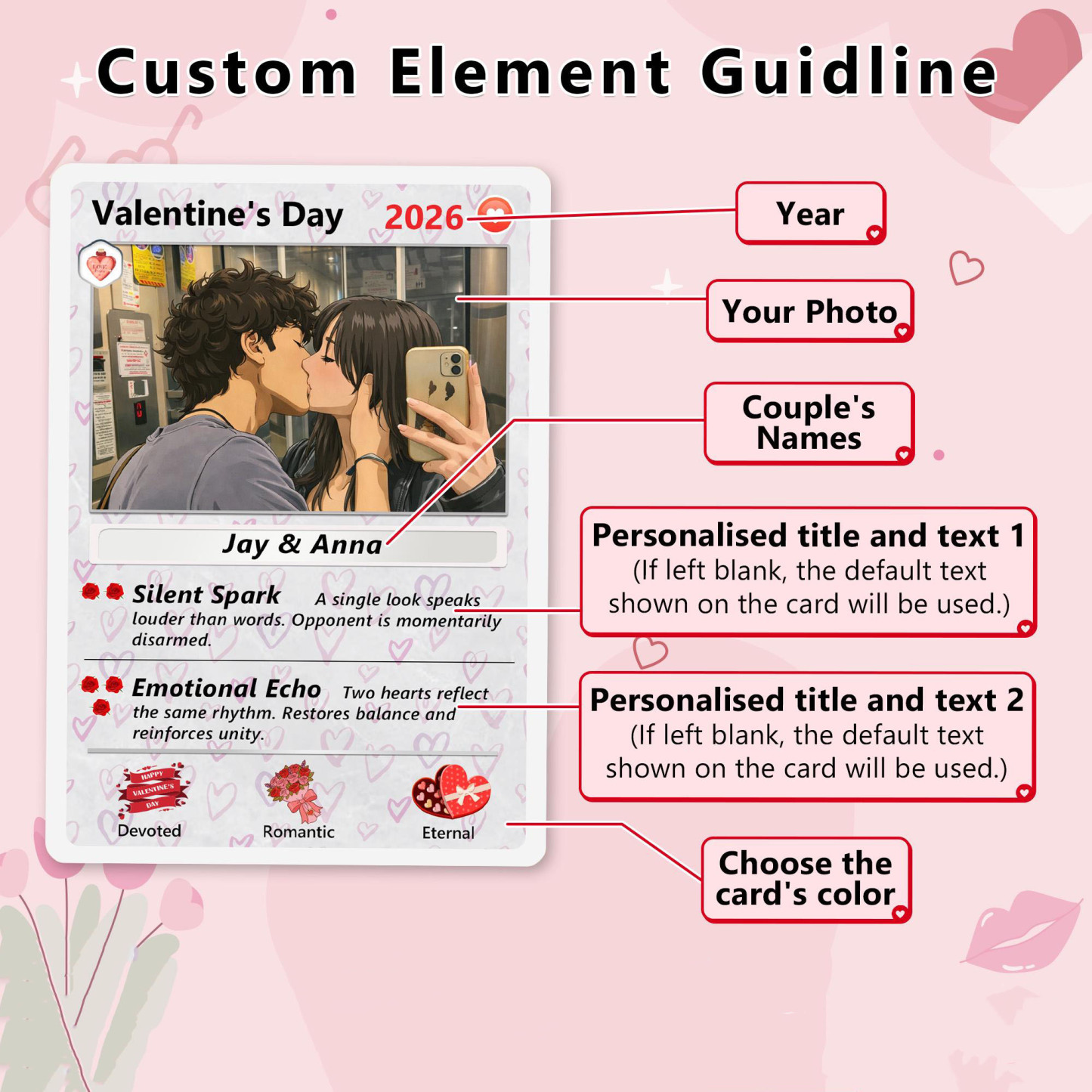 Personalized Pocket Monster Style Couple Anniversary Game Card Custom Evolution of Love Photo Game Card for Couples Valentine's Day Gifts