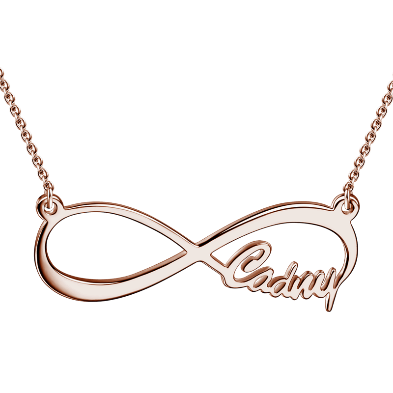 Single Name Infinity Necklace Rose Gold