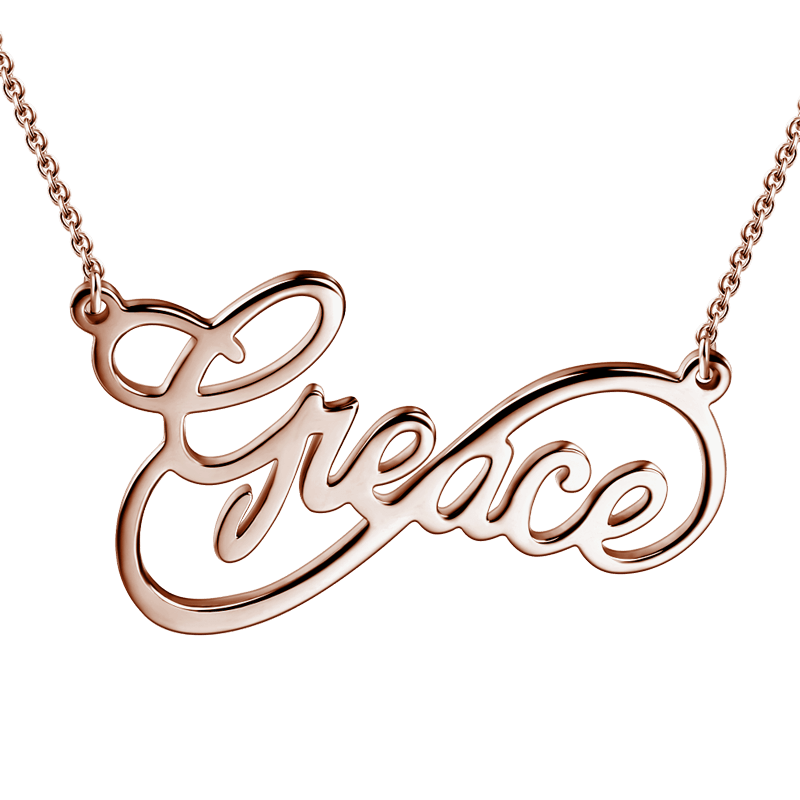 Custom Infinity Name Necklace Rose Gold