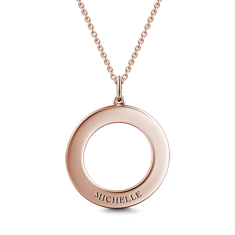 Engravable Disc Necklace Rose Gold