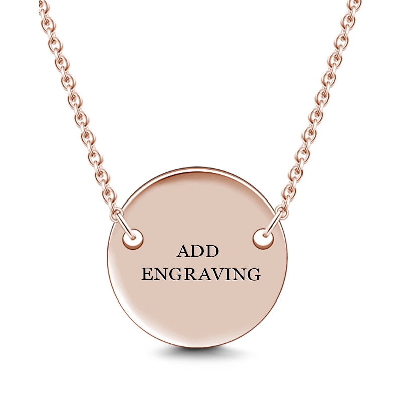Engravable Hang Tag Necklace Rose Gold