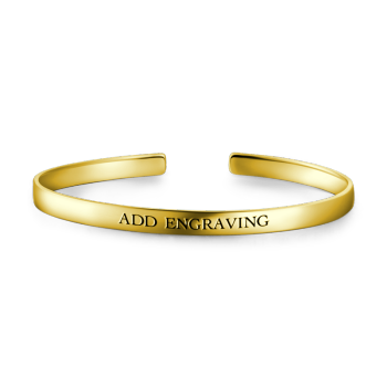 14K Gold Plated Engravable Cuff Bangle