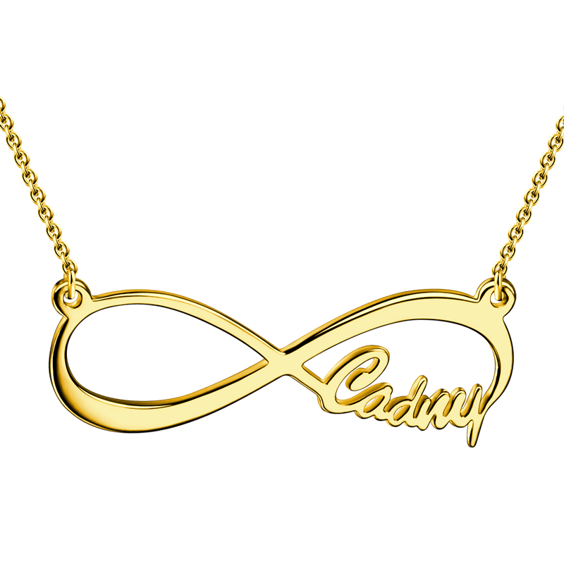 Single Name Infinity Necklace 14K Gold Plated