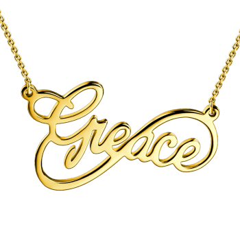 Custom Infinity Name Necklace 14K Gold Plated