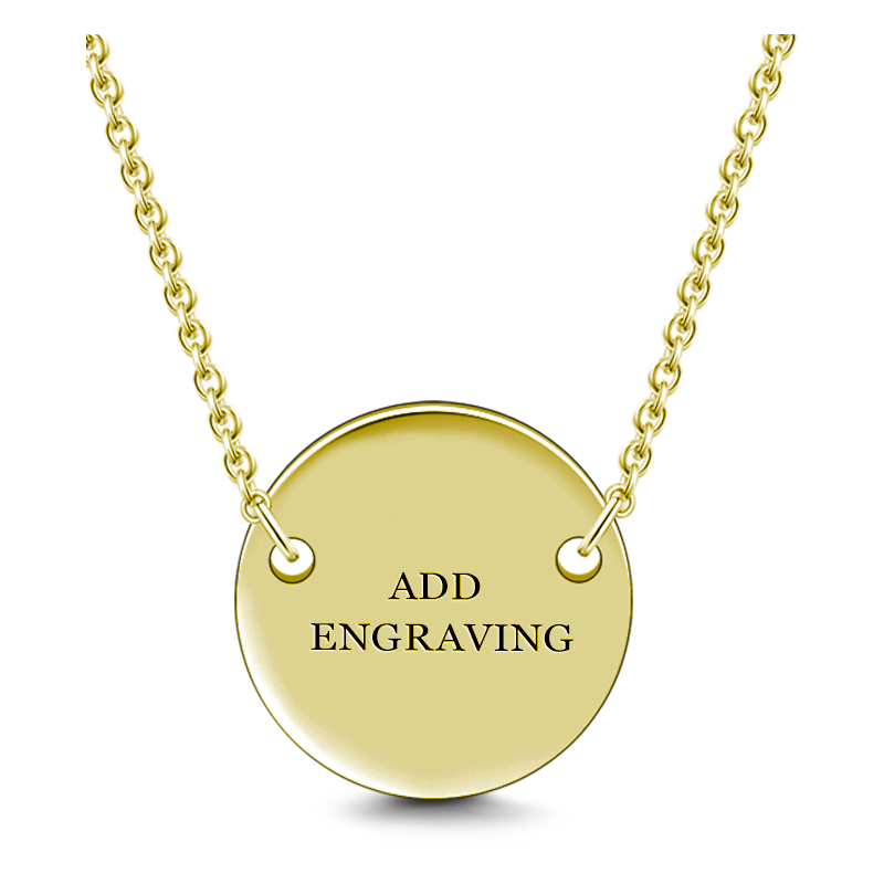 Engravable Hang Tag Necklace 14K Gold Plated