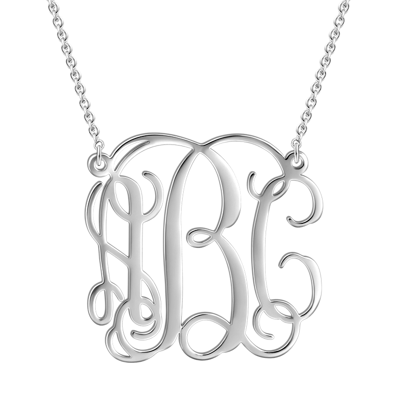 Large Monogram Necklace Silver (H: 2.5 cm)