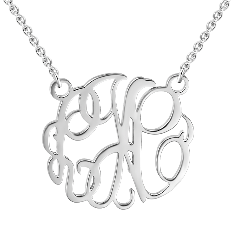 Monogram Necklace Silver