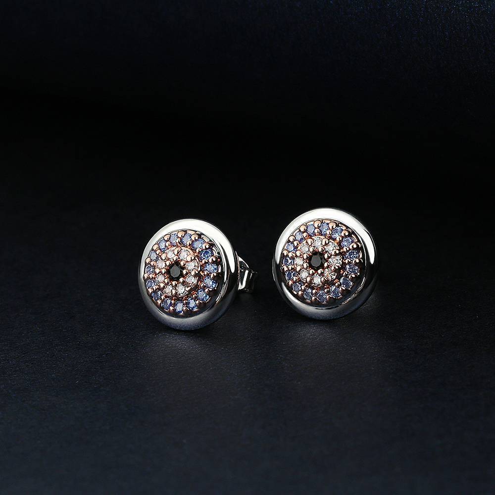 Devil's Eye Earrings Platinum Plated