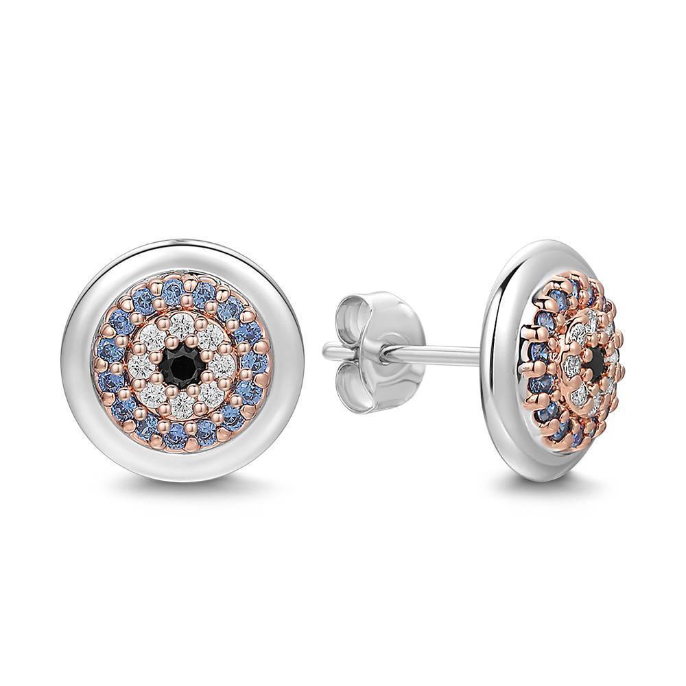 Devil's Eye Earrings Platinum Plated
