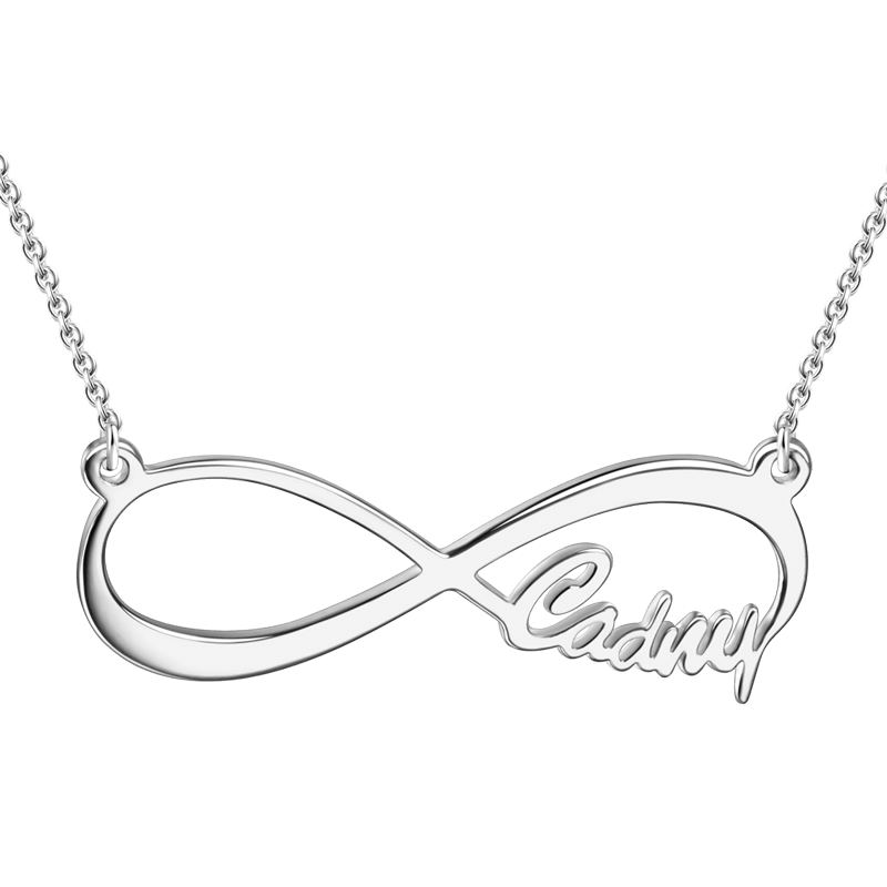 Single Name Infinity Necklace Silver