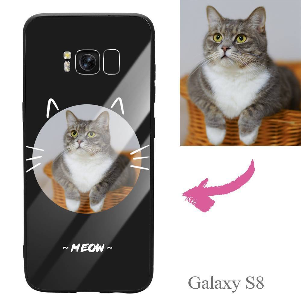 Galaxy S8 Custom Cat Photo Protective Phone Case - Glass Surface