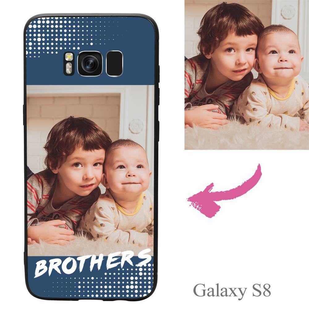 Galaxy S8 Custom "Brothers" Family Photo Protective Phone Case Soft Shell Matte