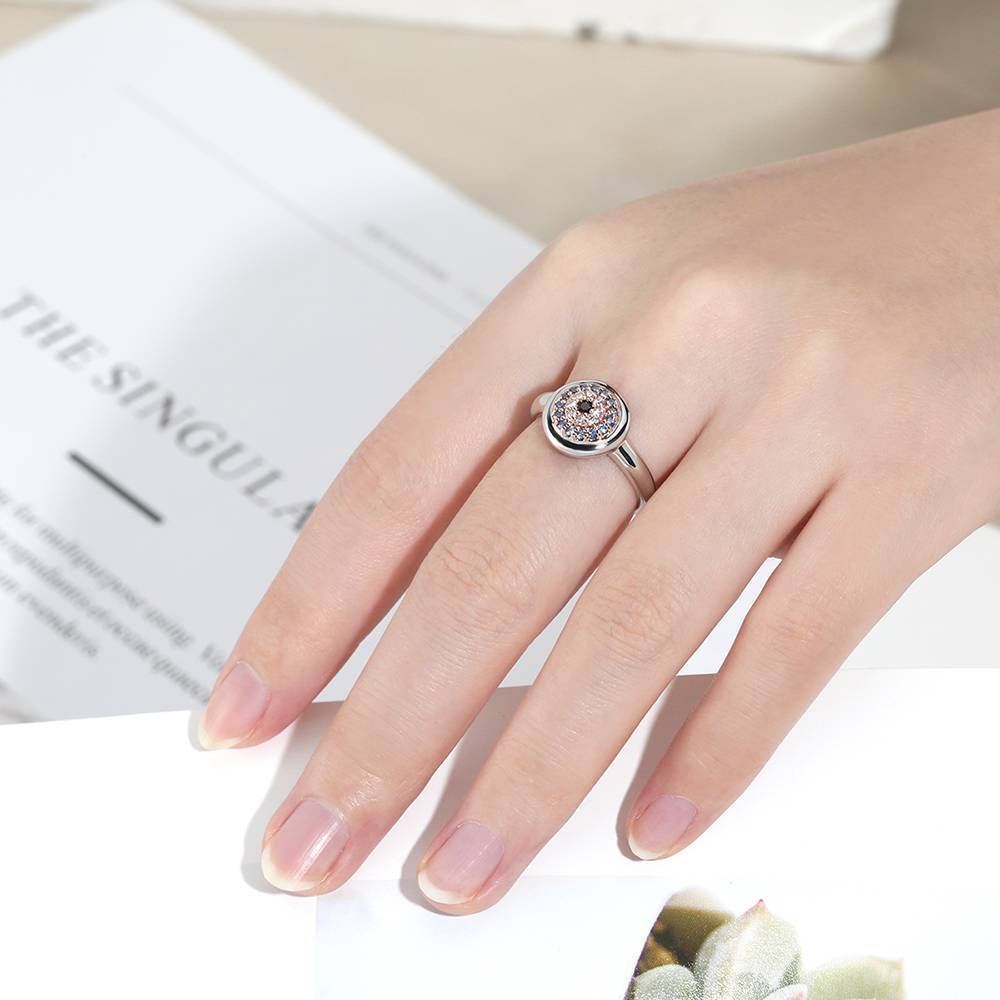Devil's Eye Ring Platinum Plated