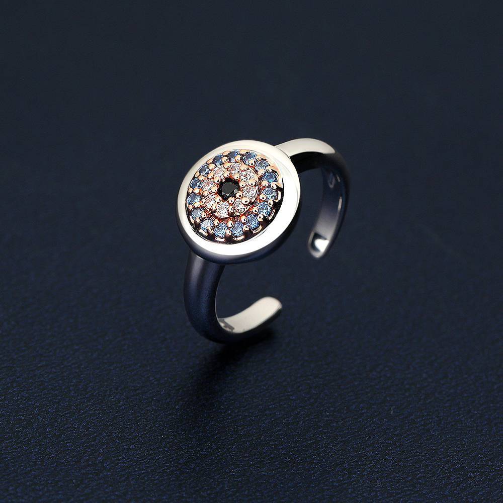Devil's Eye Ring Platinum Plated