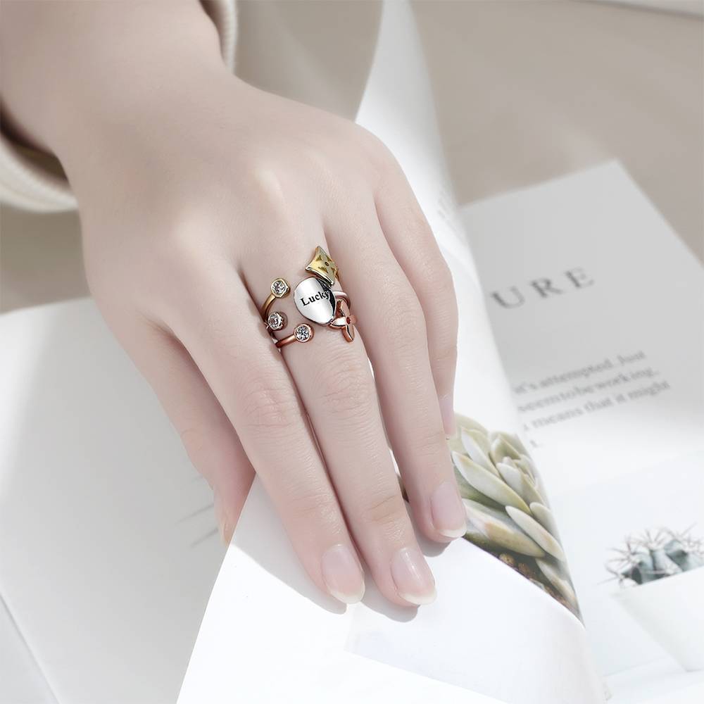 Personalized Promise Ring with Engraving Silver