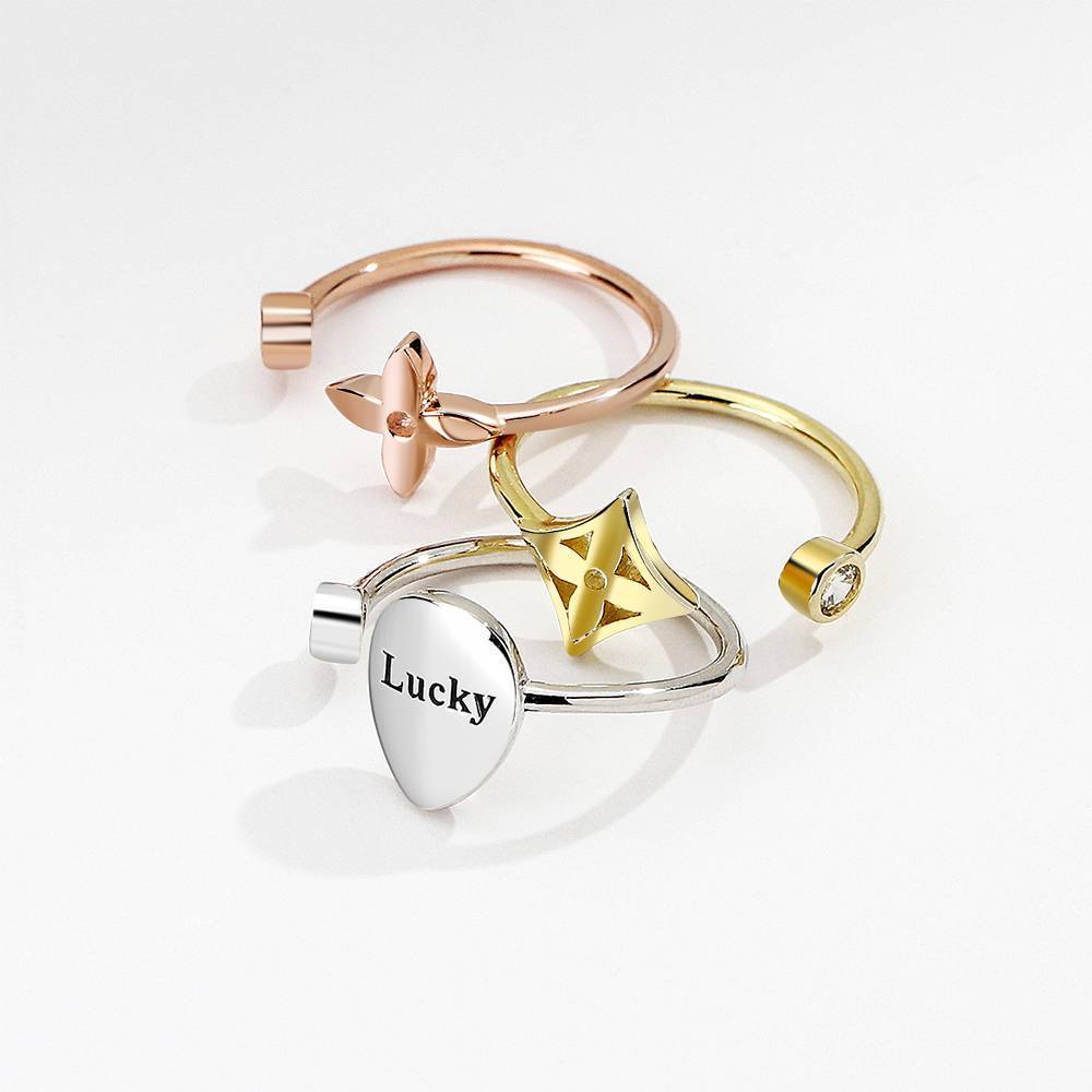 Personalized Promise Ring with Engraving Silver