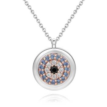 Devil's Eye Pendant Necklace Platinum  Plated