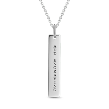 Engravable Bar Necklace Silver