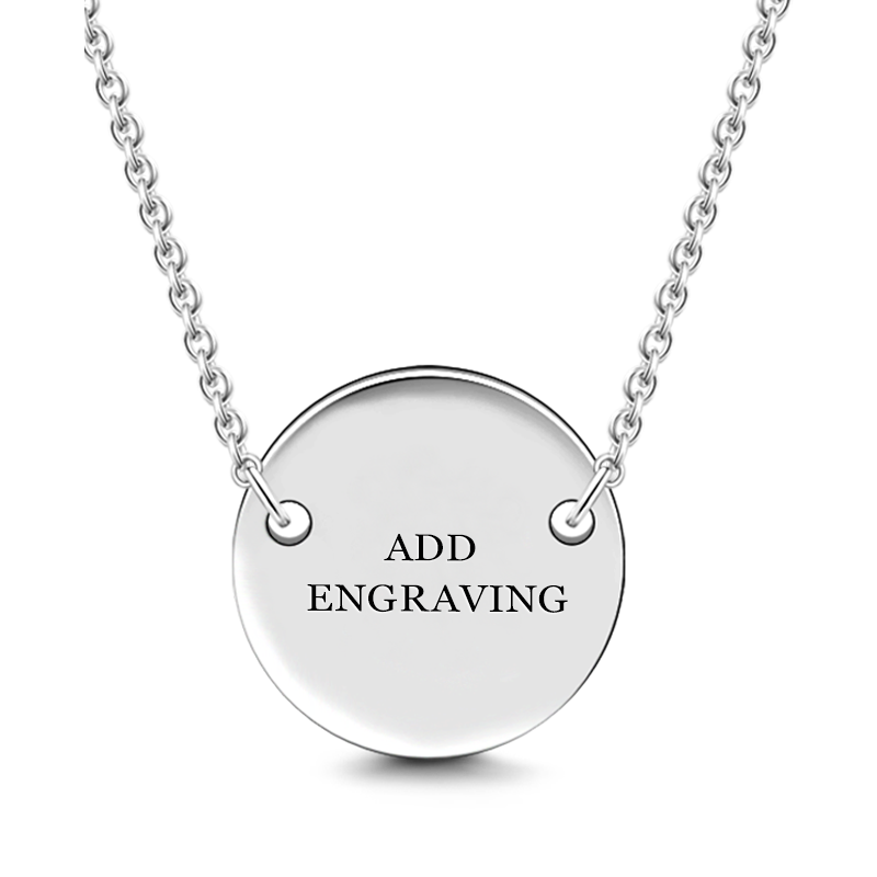 Engravable Hang Tag Necklace Silver