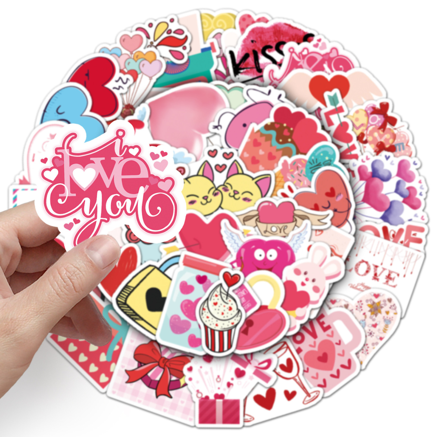 [Copy]Cartoon Personality DIY Sweet Valentine's Day Graffiti Creative Luggage Laptop Car Sticker 50 sheets