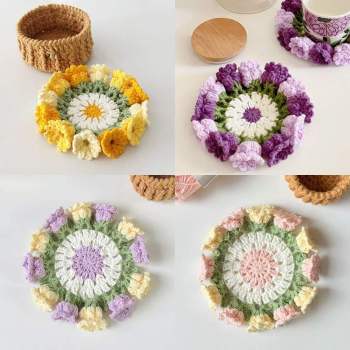 Handmade Crochet Lily of the Valley Coaster Set with Transformable Floral Design Eco-Friendly Home Decor Unique Gift for Mom