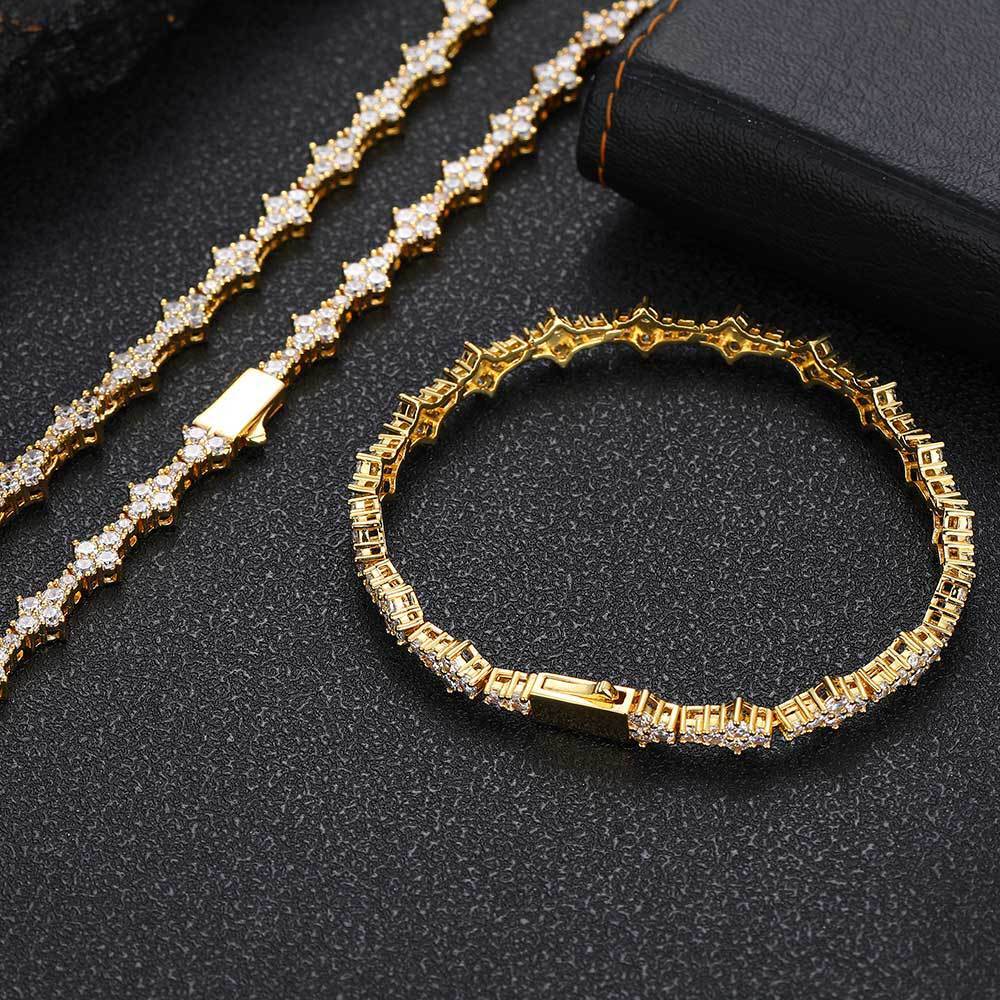 Spring Clasp Zirconia Tennis Bracelet Single Row Chain - NameNecklace