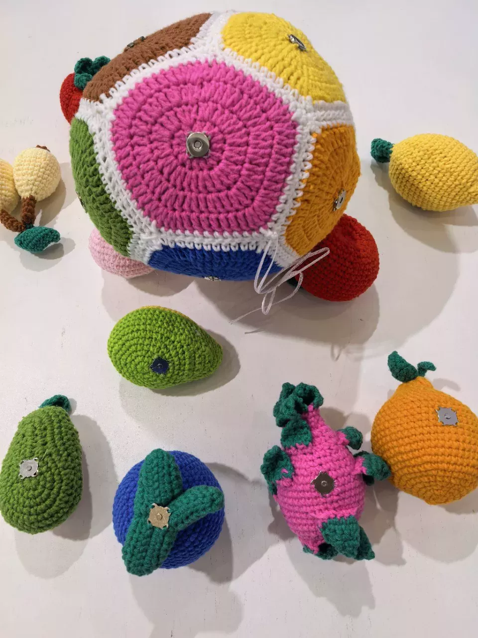 Montessori Crochet Fruit Puzzle Ball Toy Handmade Crochet Fruit Matching Puzzle Ball Toddler Educational Toy