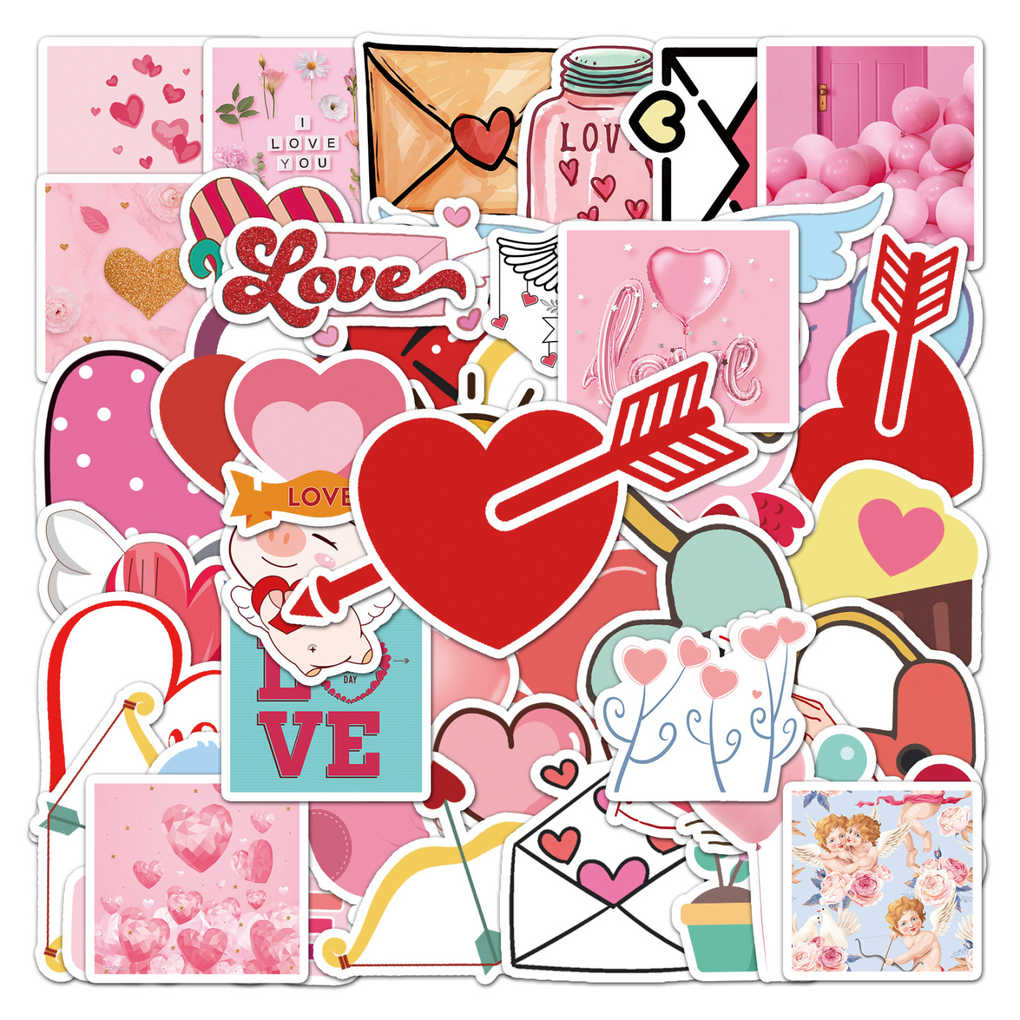 Sweet Valentine's Day Personalized DIY Decorative Skateboard Luggage Scooter Car Cross-border AliExpress Sticker