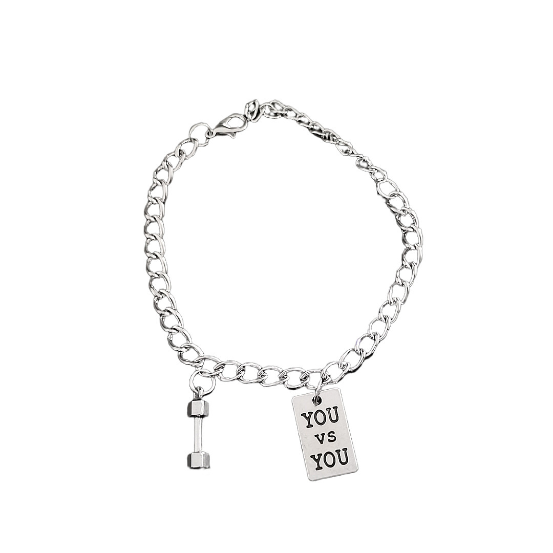 Vintage Dumbbell Charm Bracelet – Sporty, Stylish & Unisex Fitness-Inspired Everyday Style