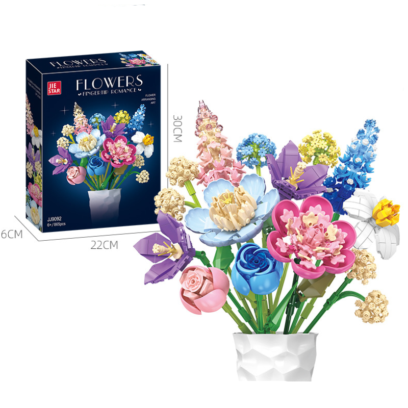 Flower Bouquet Building Blocks Collectible Floral Gift 12-Flower Bouquet - namenecklace