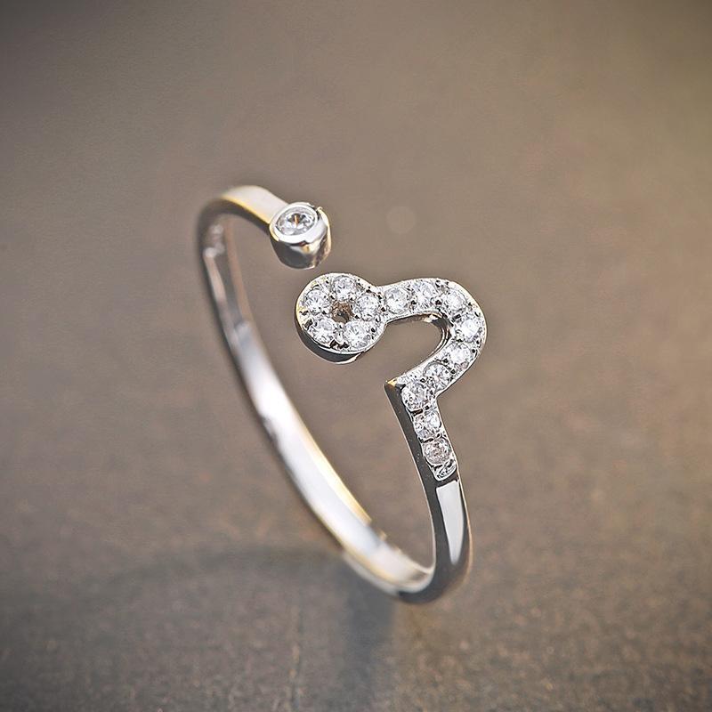 925 Sterling Silver 12 Zodiac Constellation Zircon Adjustable Open Ring for Women - Horoscope Statement Jewelry