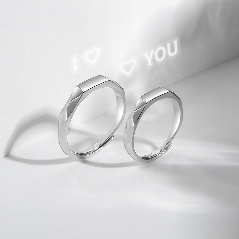 I Love You Projection Couple Rings – S925 Sterling Silver Romantic Gift
