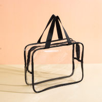 Clear Waterproof PVC Travel Toiletry Bag Beach Storage Tote - Black
