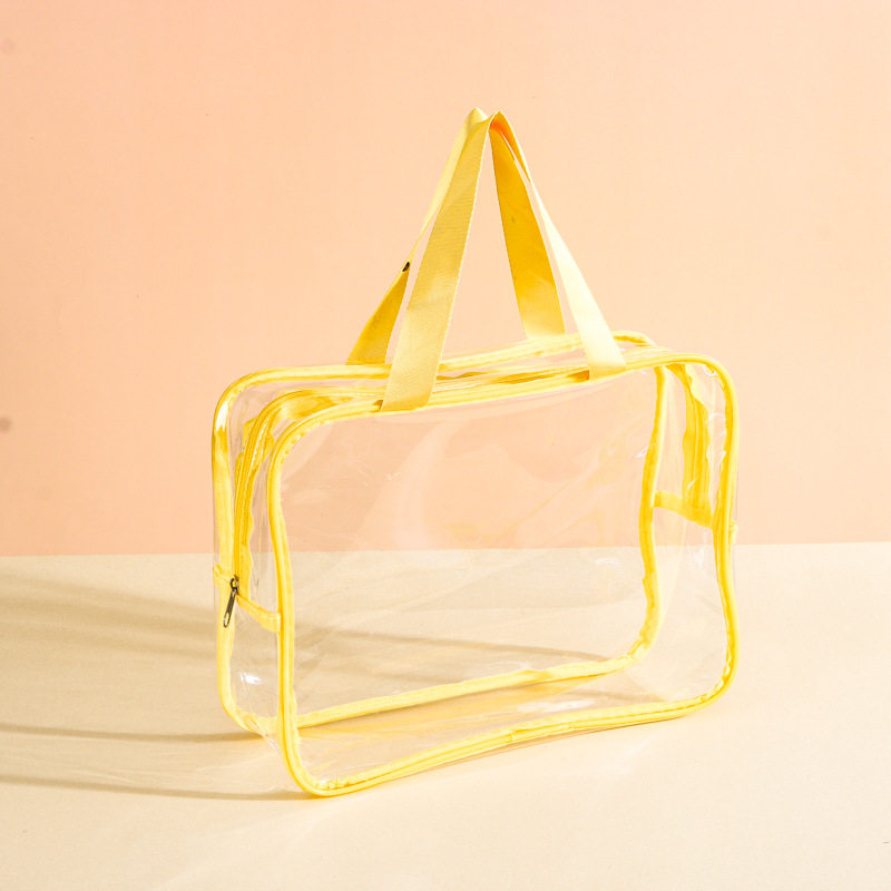 Clear Waterproof PVC Travel Toiletry Bag Beach Storage Tote - Pink