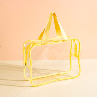 Clear Waterproof PVC Travel Toiletry Bag Beach Storage Tote - Yellow