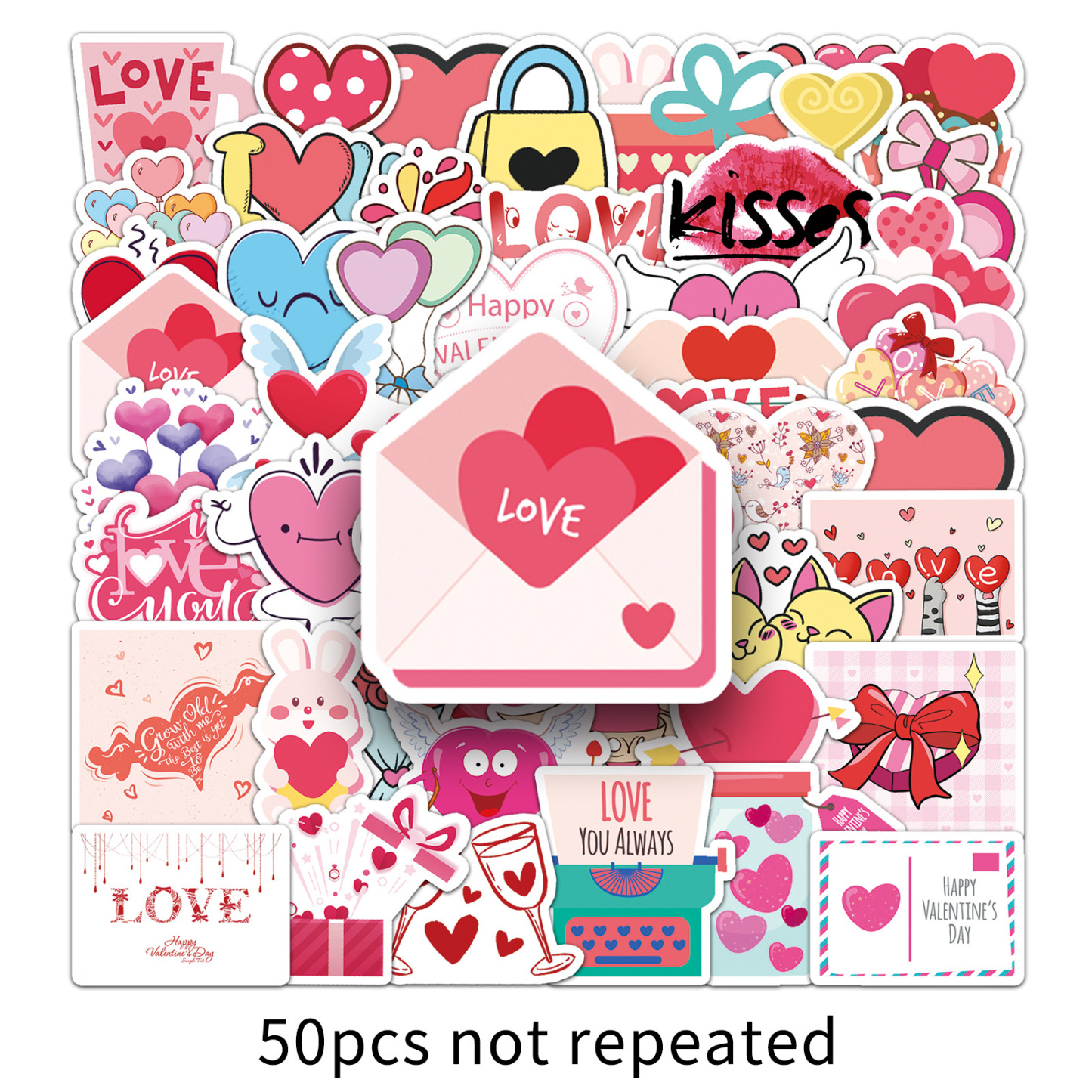 [Copy]Cartoon Personality DIY Sweet Valentine's Day Graffiti Creative Luggage Laptop Car Sticker 50 sheets