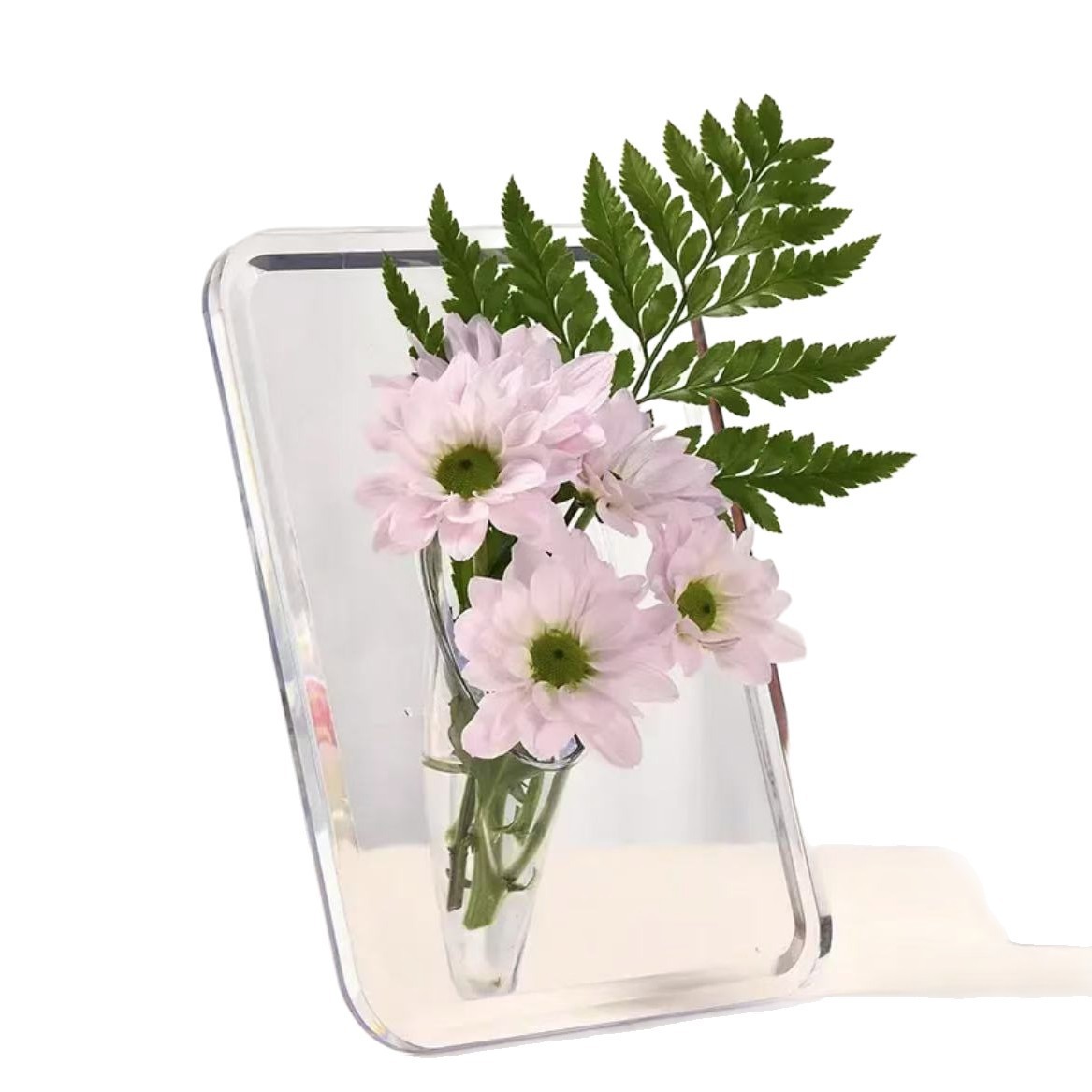 Transparent Acrylic Vase for Tabletop – Modern Home & Office Decoration