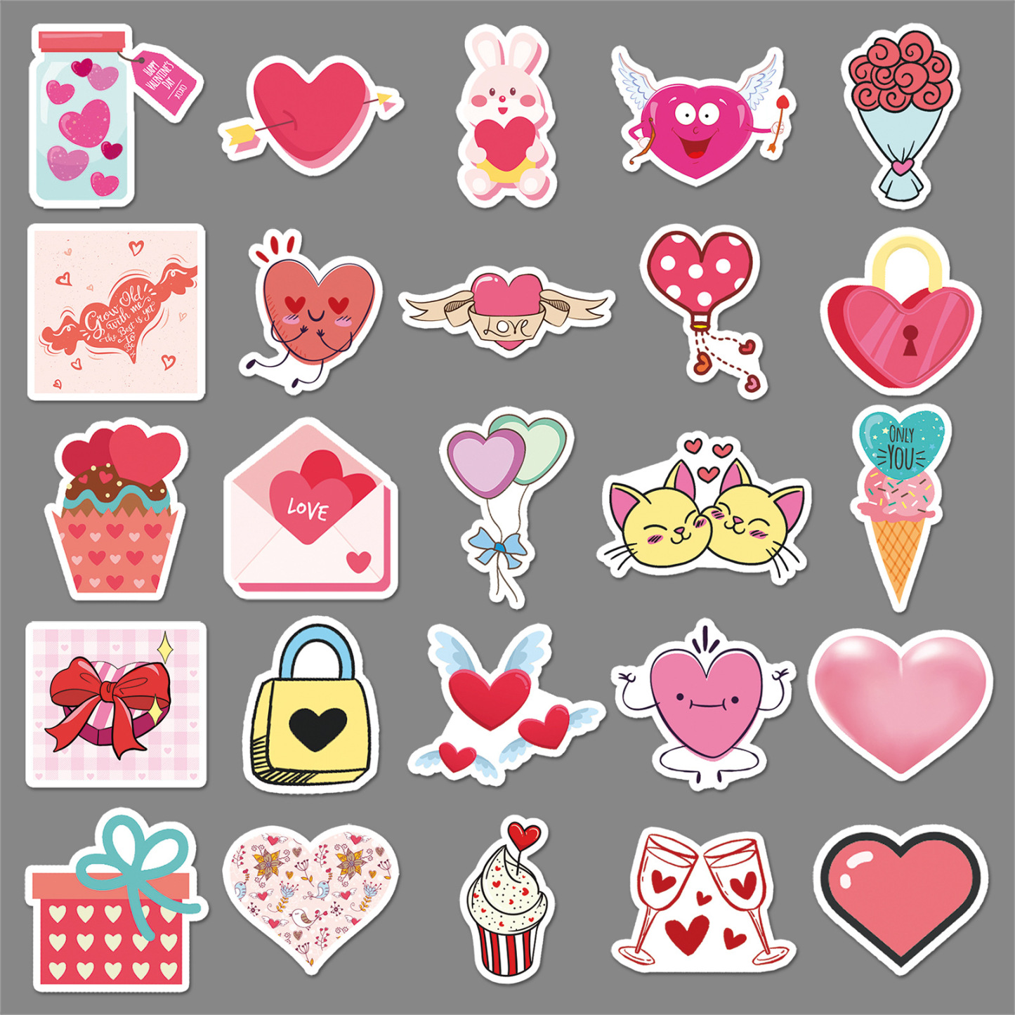 [Copy]Cartoon Personality DIY Sweet Valentine's Day Graffiti Creative Luggage Laptop Car Sticker 50 sheets