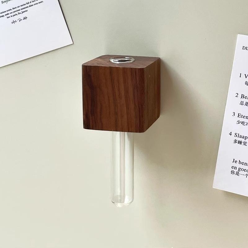 Customized Solid Wood Refrigerator Magnet Personalized Magnetic Flower-Growing Refrigerator Magnet Customized Wooden Refrigerator Magnet With Flower Inserts