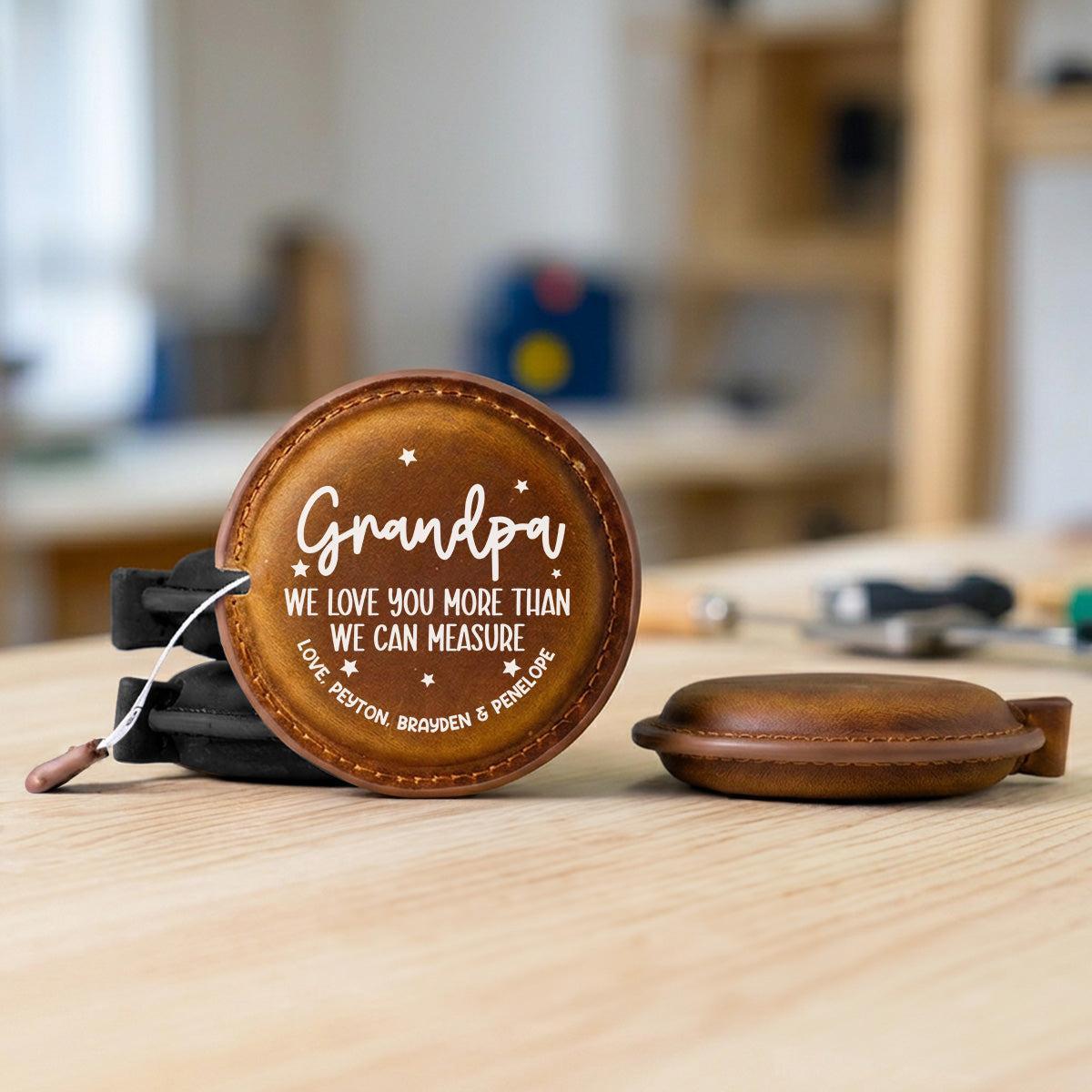 Personalized Leather Tape Measure Custom Name Engraved Tool Father's Day Gift for Best Dad Ever