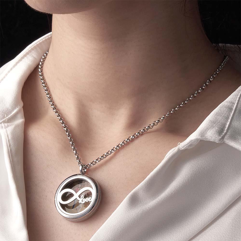 Custom Photo Engraved Locket Necklace Simple Men's Gift - NameNecklace