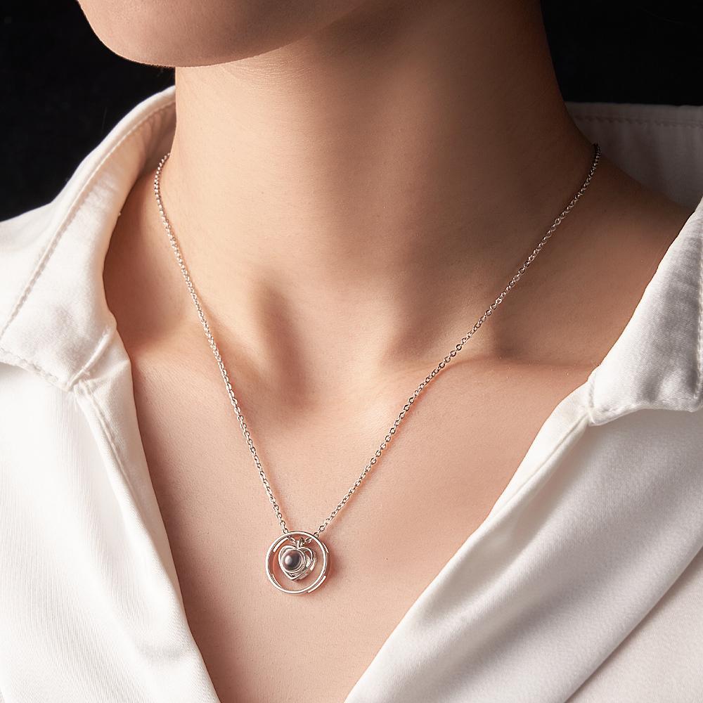 Custom Projection Necklace Swing Heart Simple Gift for Her - NameNecklace