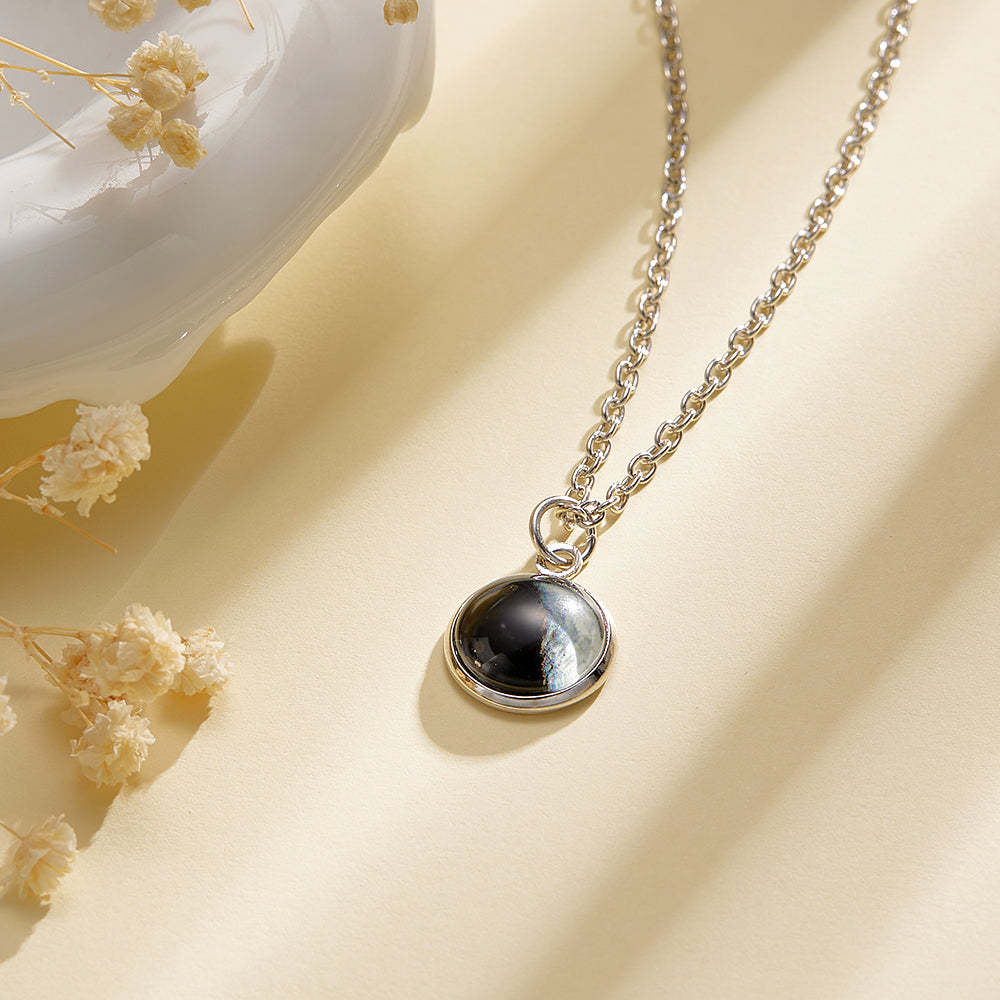 Custom Moon Phase Necklace Birth Moon Jewelry Necklace - NameNecklace