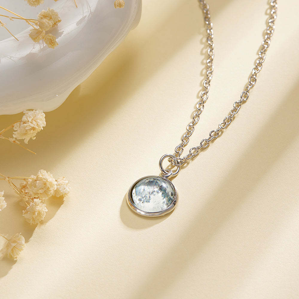 Custom Moon Phase Necklace Birth Moon Jewelry Necklace - NameNecklace