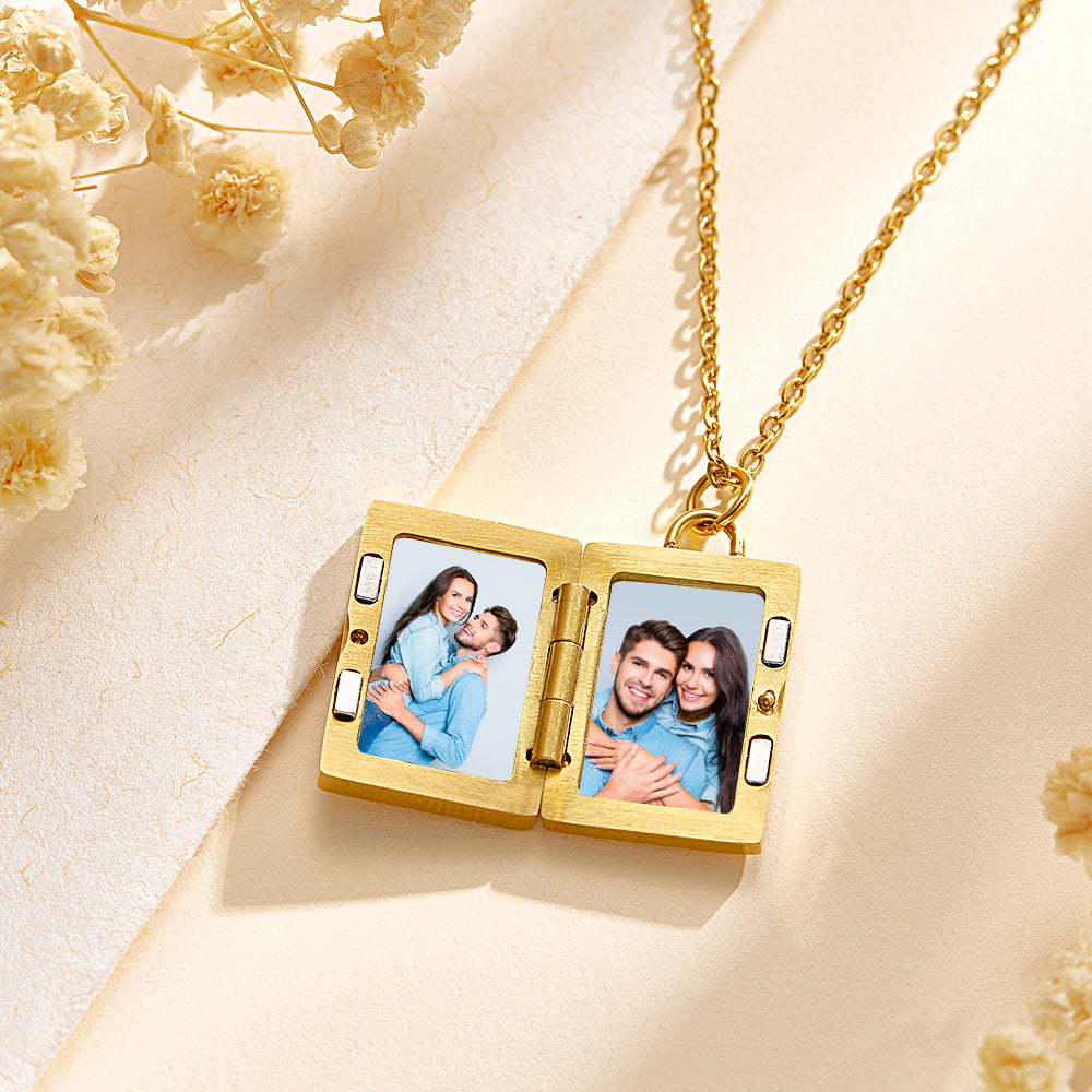 Custom Photo Locket Necklace Vintage Inspired Gift for Couple - NameNecklace